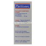 パントセック Pantosec、ジェネリックプロト、パントプラゾール 40mg　箱面情報